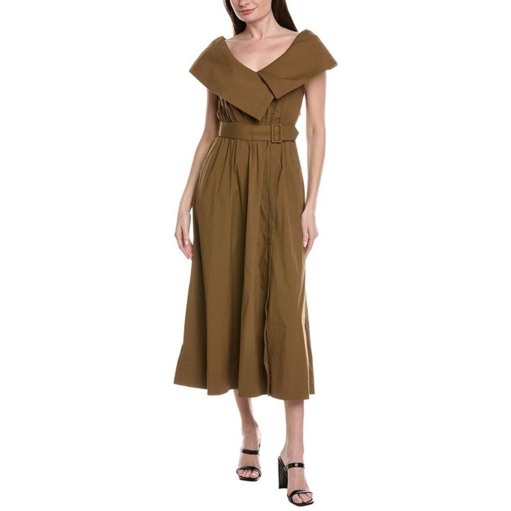 Lela Rose Womens  Asymmetrical Cuff Dress, Brown